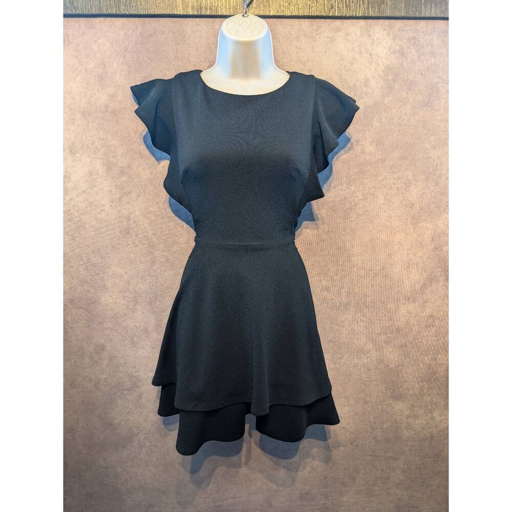 Midnight Doll flutter sleeve double hemmed dress small whimsigoth